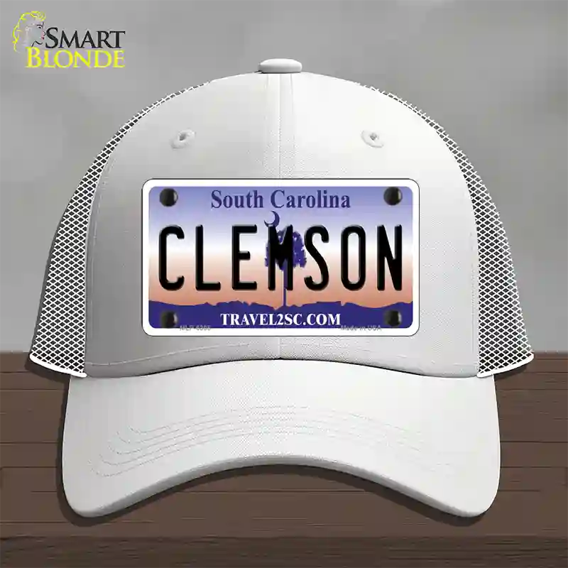 Clemson South Carolina Novelty License Plate Hat Mesh / White