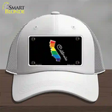 California Rainbow Novelty License Plate Hat Mesh / White