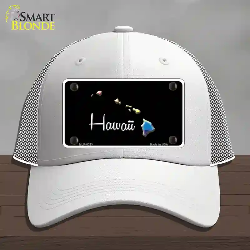 Hawaii Rainbow Novelty License Plate Hat Mesh / White