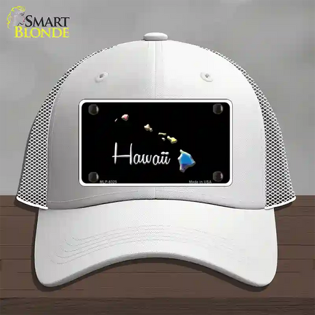 Hawaii Rainbow Novelty License Plate Hat Mesh / White