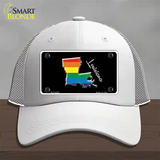 Louisiana Rainbow Novelty License Plate Hat Mesh / White