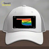 Oklahoma Rainbow Novelty License Plate Hat Mesh / White