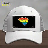 South Carolina Rainbow Novelty License Plate Hat Mesh / White