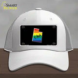 Utah Rainbow Novelty License Plate Hat Mesh / White