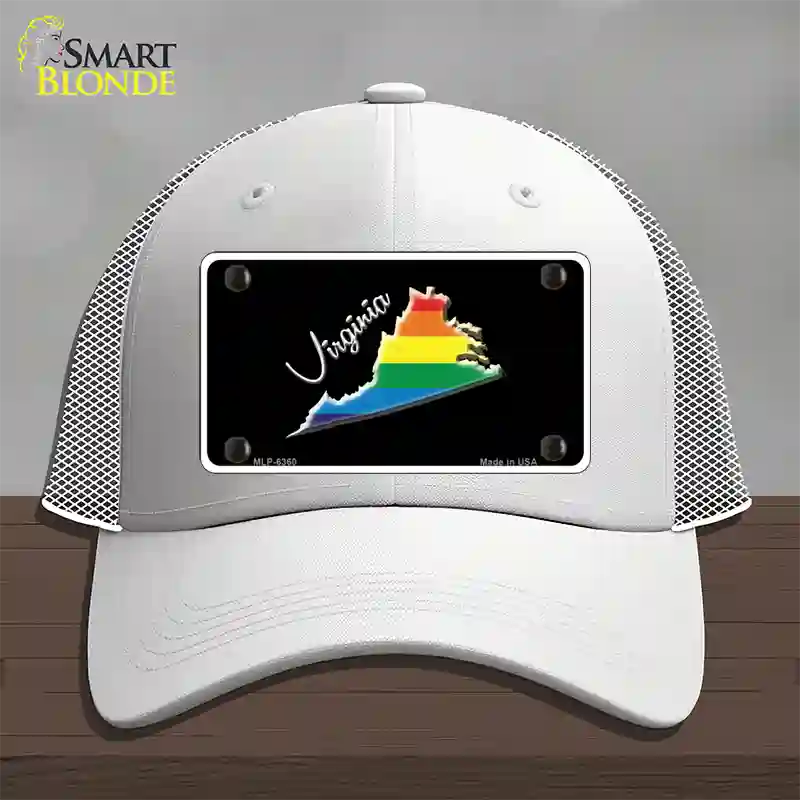 Virginia Rainbow Novelty License Plate Hat Mesh / White