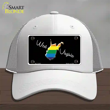 West Virginia Rainbow Novelty License Plate Hat Mesh / White