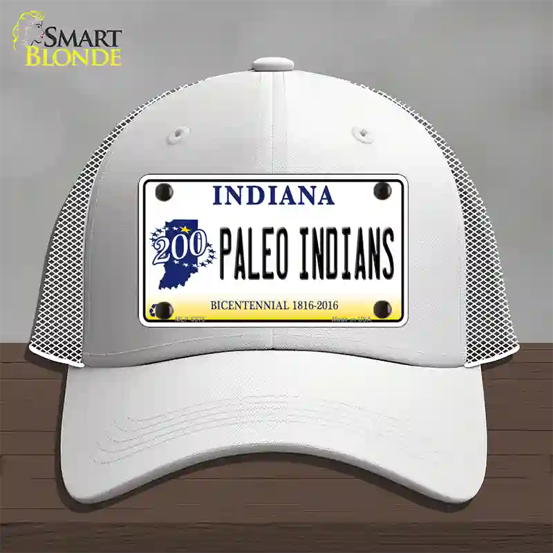 Paleo Indians Indiana Novelty License Plate Hat Mesh / White