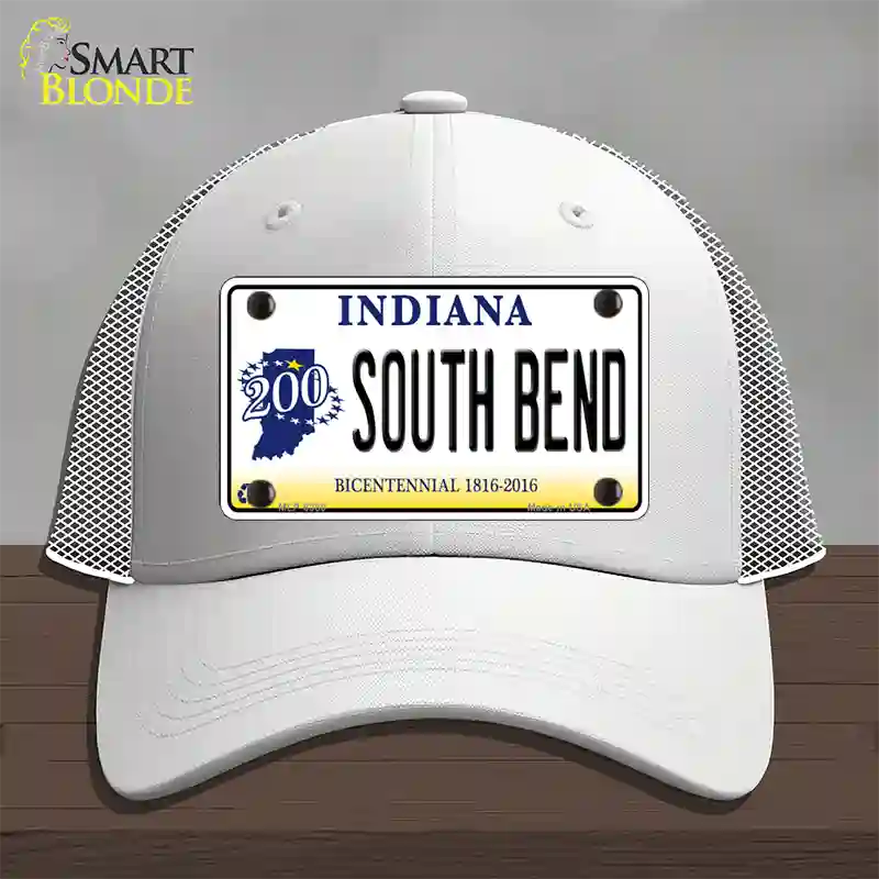 South Bend Indiana Novelty License Plate Hat Mesh / White