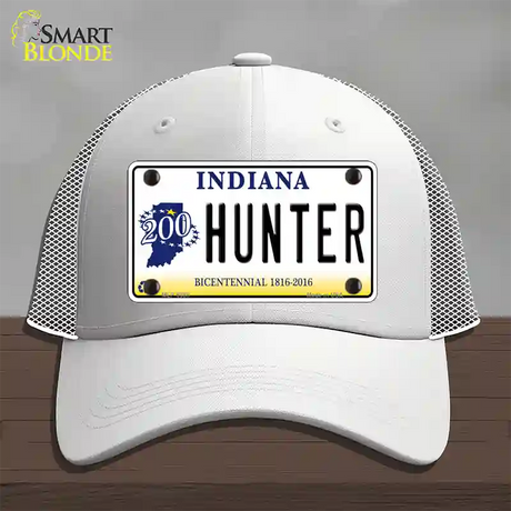 Hunter Indiana Bicentennial Novelty License Plate Hat Mesh / White