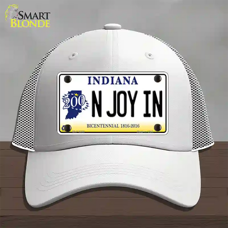 N Joy Indiana Novelty License Plate Hat Mesh / White