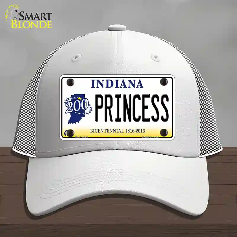 Princess Indiana Novelty License Plate Hat Mesh / White