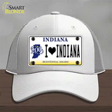 I Love Indiana Novelty License Plate Hat Mesh / White