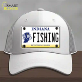 Fishing Indiana Novelty License Plate Hat Mesh / White