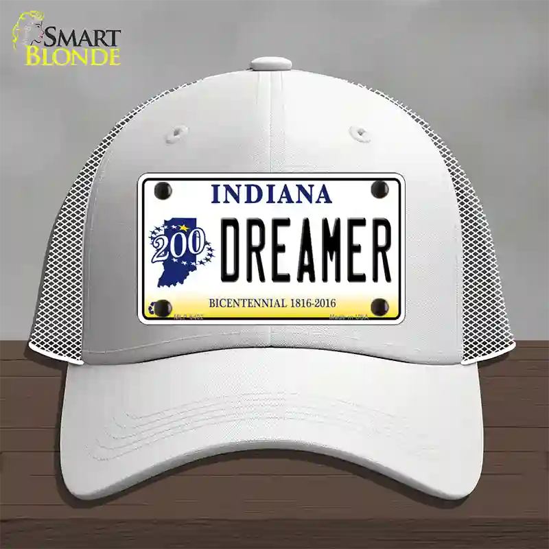 Dreamer Indiana Novelty License Plate Hat Mesh / White