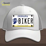 Biker Indiana Novelty License Plate Hat Mesh / White