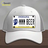 MMM Beer Indiana Novelty License Plate Hat Mesh / White