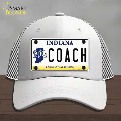 Coach Indiana Novelty License Plate Hat Mesh / White