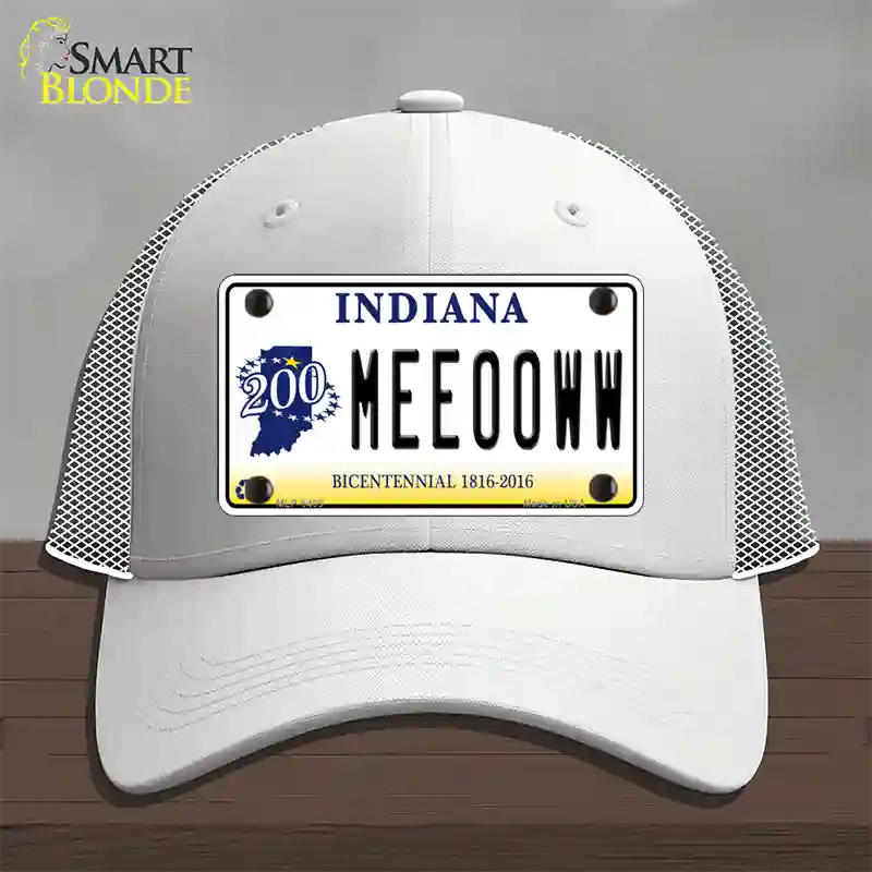 Meeooww Indiana Novelty License Plate Hat Mesh / White