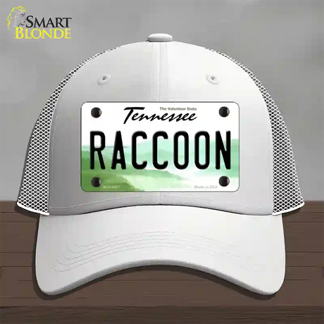 Raccoon Tennessee Novelty License Plate Hat Mesh / White