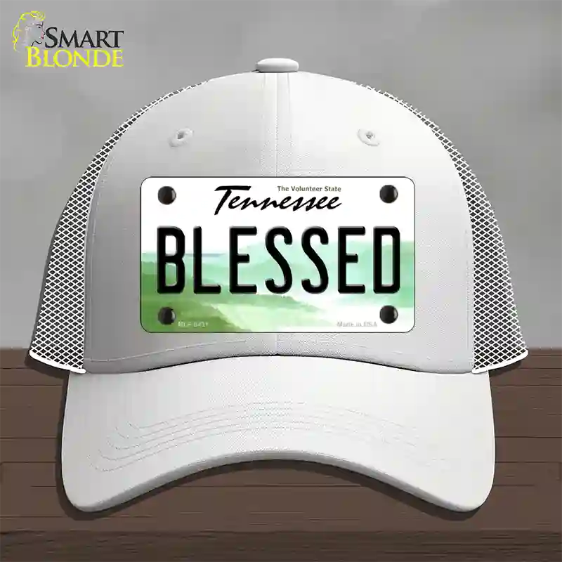 Blessed Tennessee Novelty License Plate Hat Mesh / White