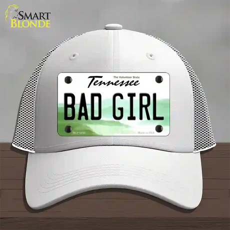 Bad Girl Tennessee Novelty License Plate Hat Mesh / White