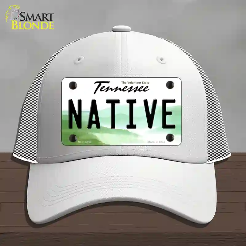 Native Tennessee Novelty License Plate Hat Mesh / White