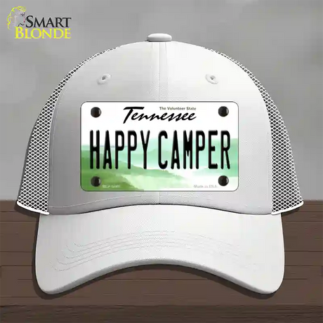 Happy Camper Tennessee Novelty License Plate Hat Mesh / White