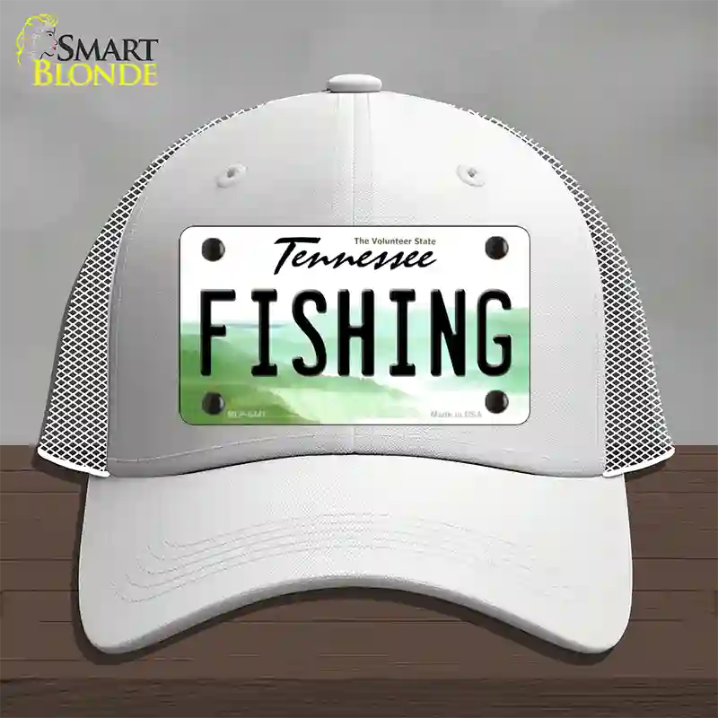 Fishing Tennessee Novelty License Plate Hat Mesh / White