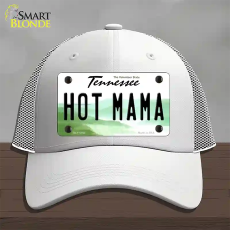 Hot Mama Tennessee Novelty License Plate Hat Mesh / White