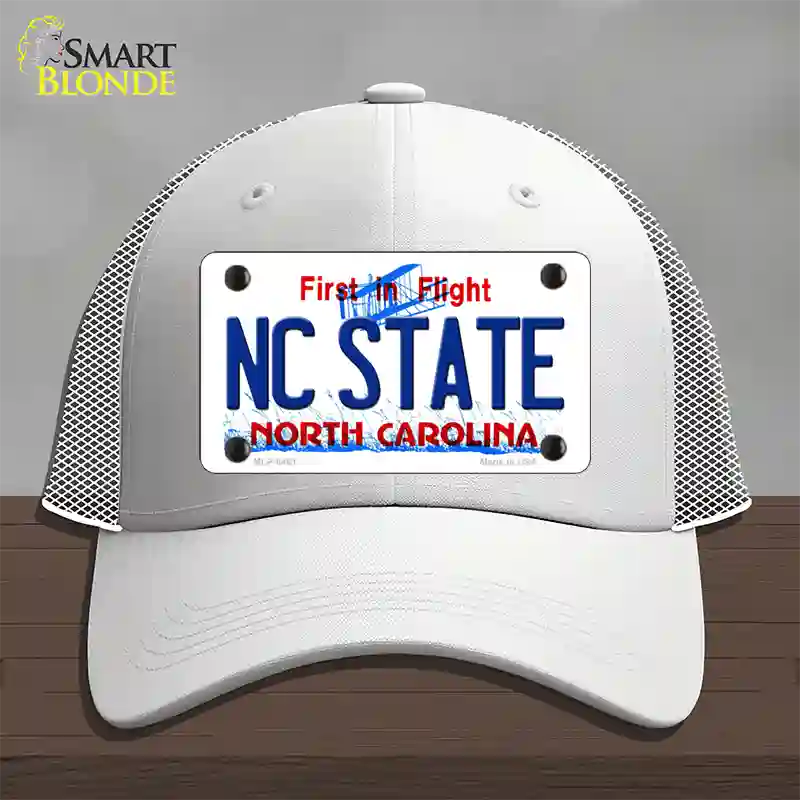 North Carolina State Novelty License Plate Hat Mesh / White