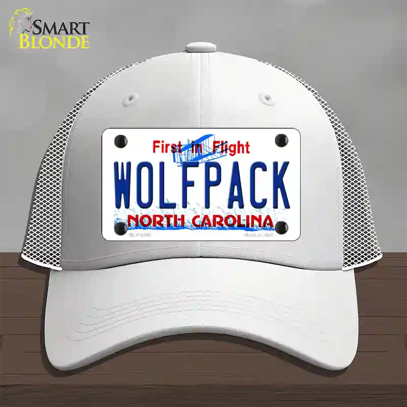 Wolfpack North Carolina Novelty License Plate Hat Mesh / White