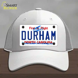 Durham North Carolina Novelty License Plate Hat Mesh / White