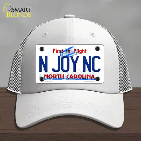 N Joy North Carolina Novelty License Plate Hat Mesh / White