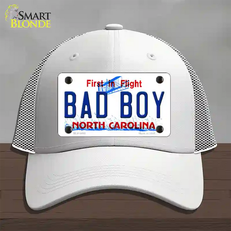 Bad Boy North Carolina Novelty License Plate Hat Mesh / White