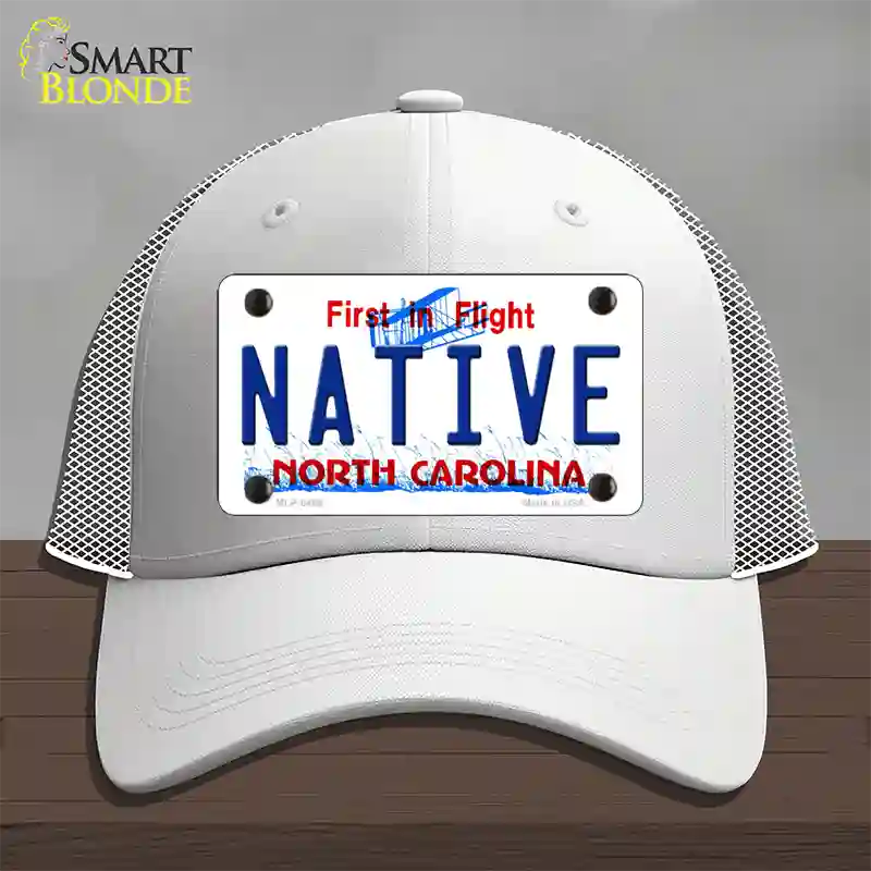 Native North Carolina Novelty License Plate Hat Mesh / White