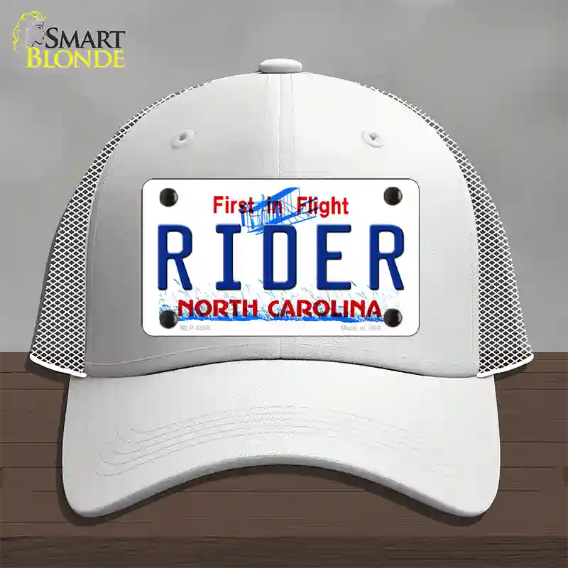 Rider North Carolina Novelty License Plate Hat Mesh / White