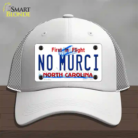 No Murci North Carolina Novelty License Plate Hat Mesh / White