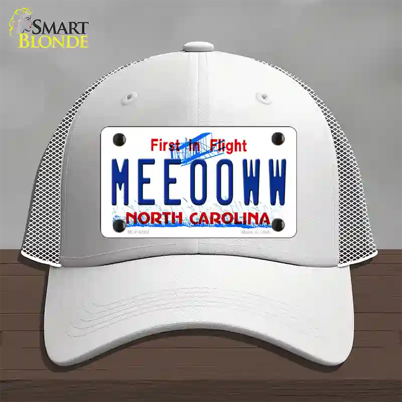 Meeooww North Carolina Novelty License Plate Hat Mesh / White