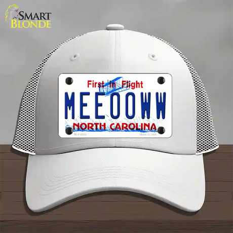 Meeooww North Carolina Novelty License Plate Hat Mesh / White