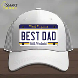 Best Dad West Virginia Novelty License Plate Hat Mesh / White