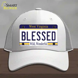 Blessed West Virginia Novelty License Plate Hat Mesh / White