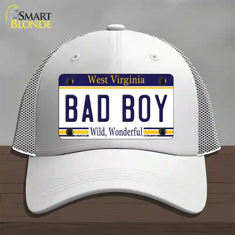 Bad Boy West Virginia Novelty License Plate Hat Mesh / White