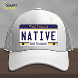 Native West Virginia Novelty License Plate Hat Mesh / White