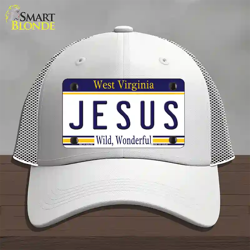 Jesus West Virginia Novelty License Plate Hat Mesh / White