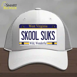 Skool Suks West Virginia Novelty License Plate Hat Mesh / White