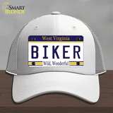 Biker West Virginia Novelty License Plate Hat Mesh / White