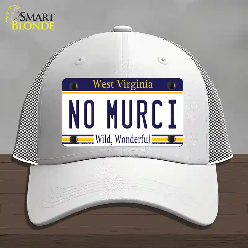 No Murci West Virginia Novelty License Plate Hat Mesh / White