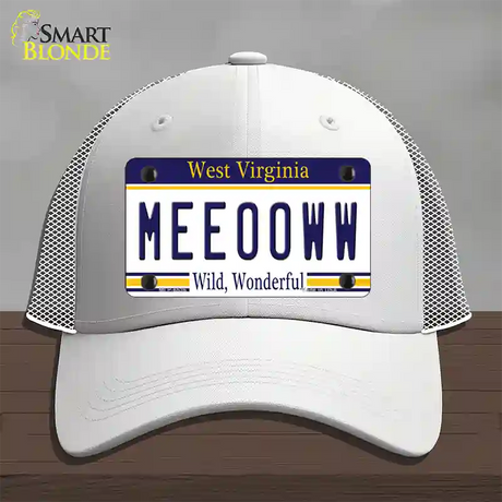 Meeooww West Virginia Novelty License Plate Hat Mesh / White