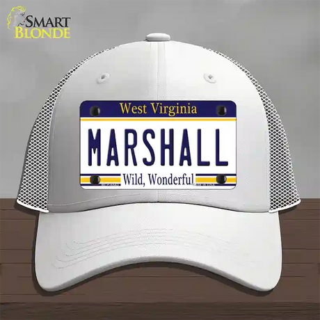 Marshall West Virginia Novelty License Plate Hat Mesh / White