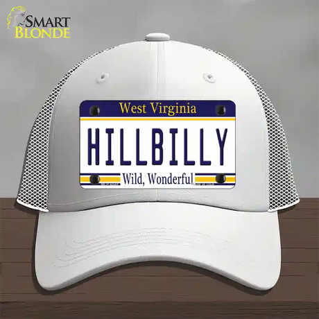 Hillbilly West Virginia Novelty License Plate Hat Mesh / White